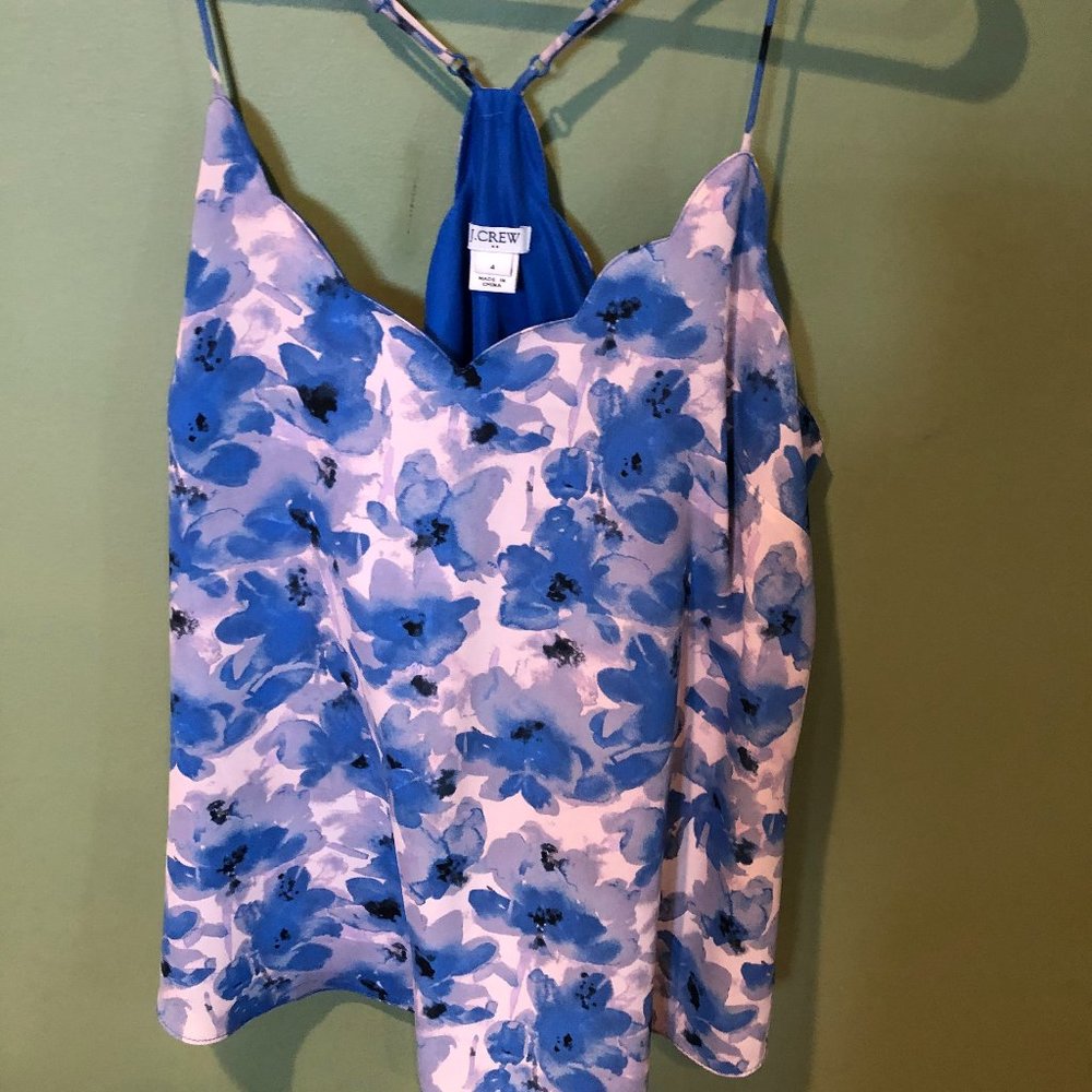J. Crew Blue flowers top